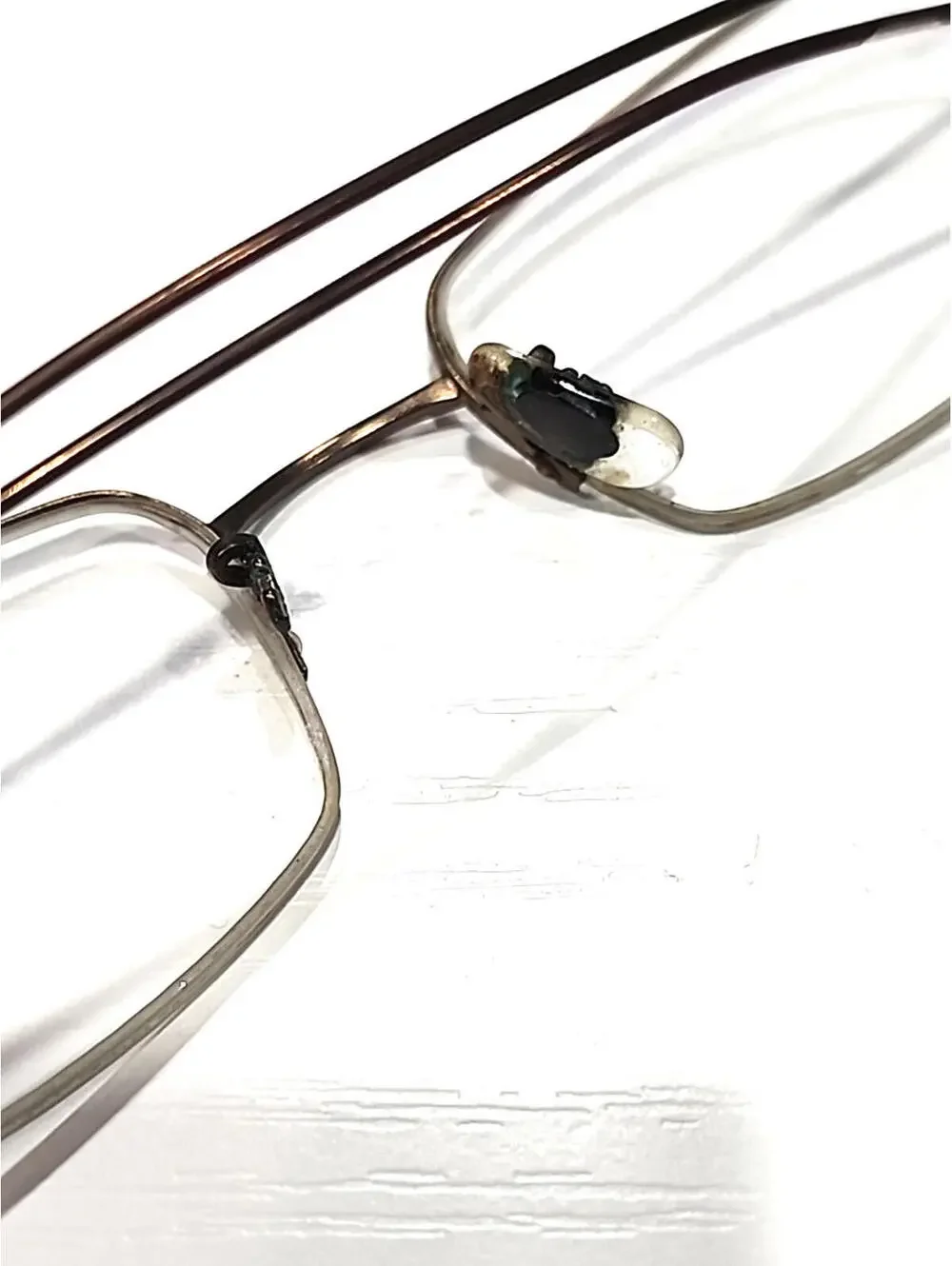 Oliver Peoples OP665 Brown Half Rim Rectangle Eyeglasses 52-19 140 NO Nose Pad